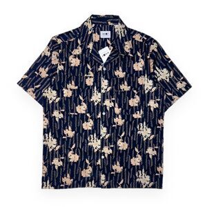 NN07 Daniel 5655 Floral Camp Shirt Navy Large NWT